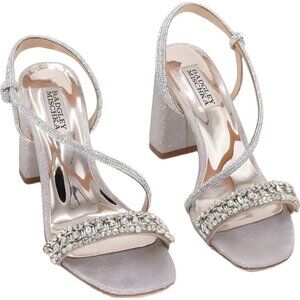 Badgley Mischka Naomi Heeled Sandal Champagne Glitter — Women's US 8